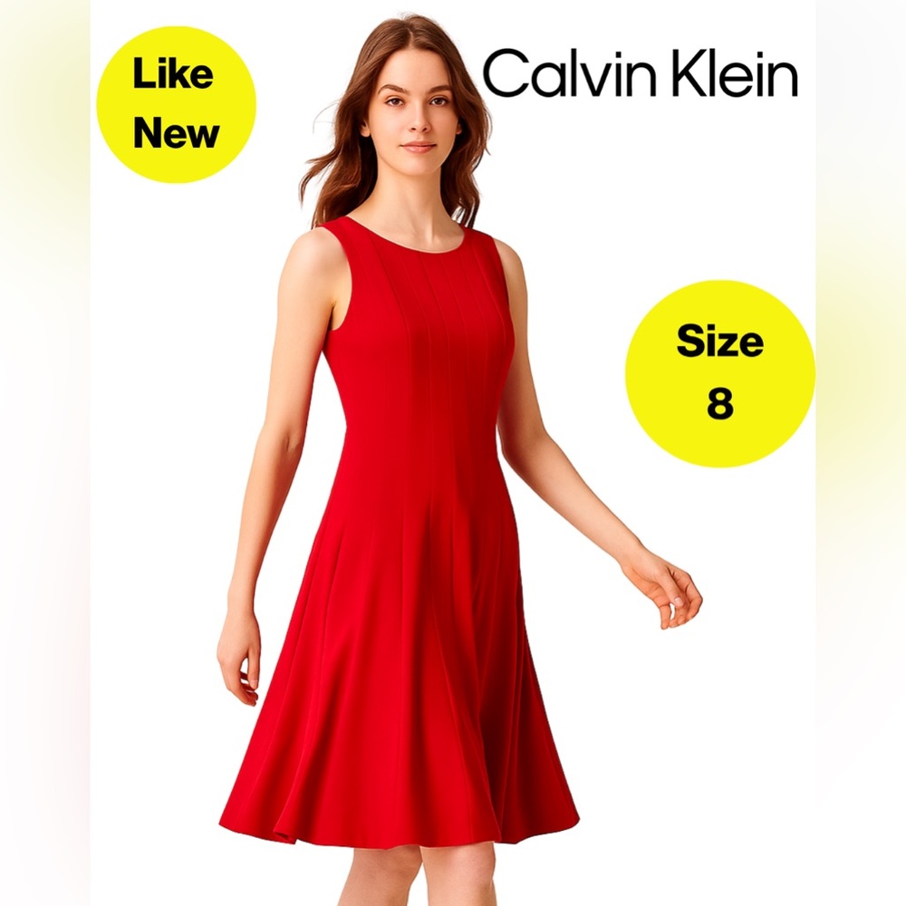 Calvin Klein Red Midi Dress